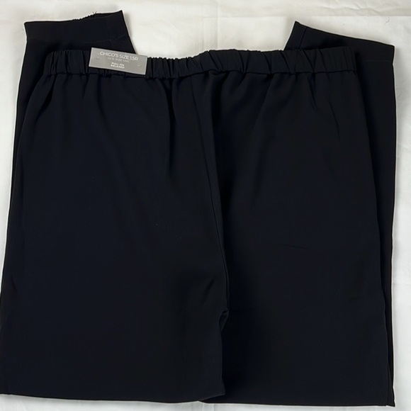 Chico’s New Women’s US 10R Black Pull-on Crepe The Front Ankle Relaxed Pant - Picture 2 of 9